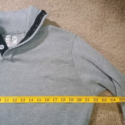 Northwest Blue Sweater Quarter Button Up Mens XL Gray Poetcore outfit - Thumbnail 5