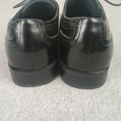 Stacy Adams Men Size 10.5W Black Leather Kenway Cap Toe OxfordLace Up Dress Shoe - Thumbnail 3