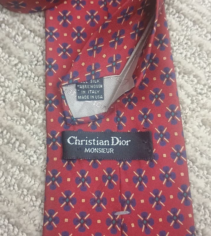 Christian Dior Monsieur Silk Floral Medallion Tie Red - Thumbnail 2