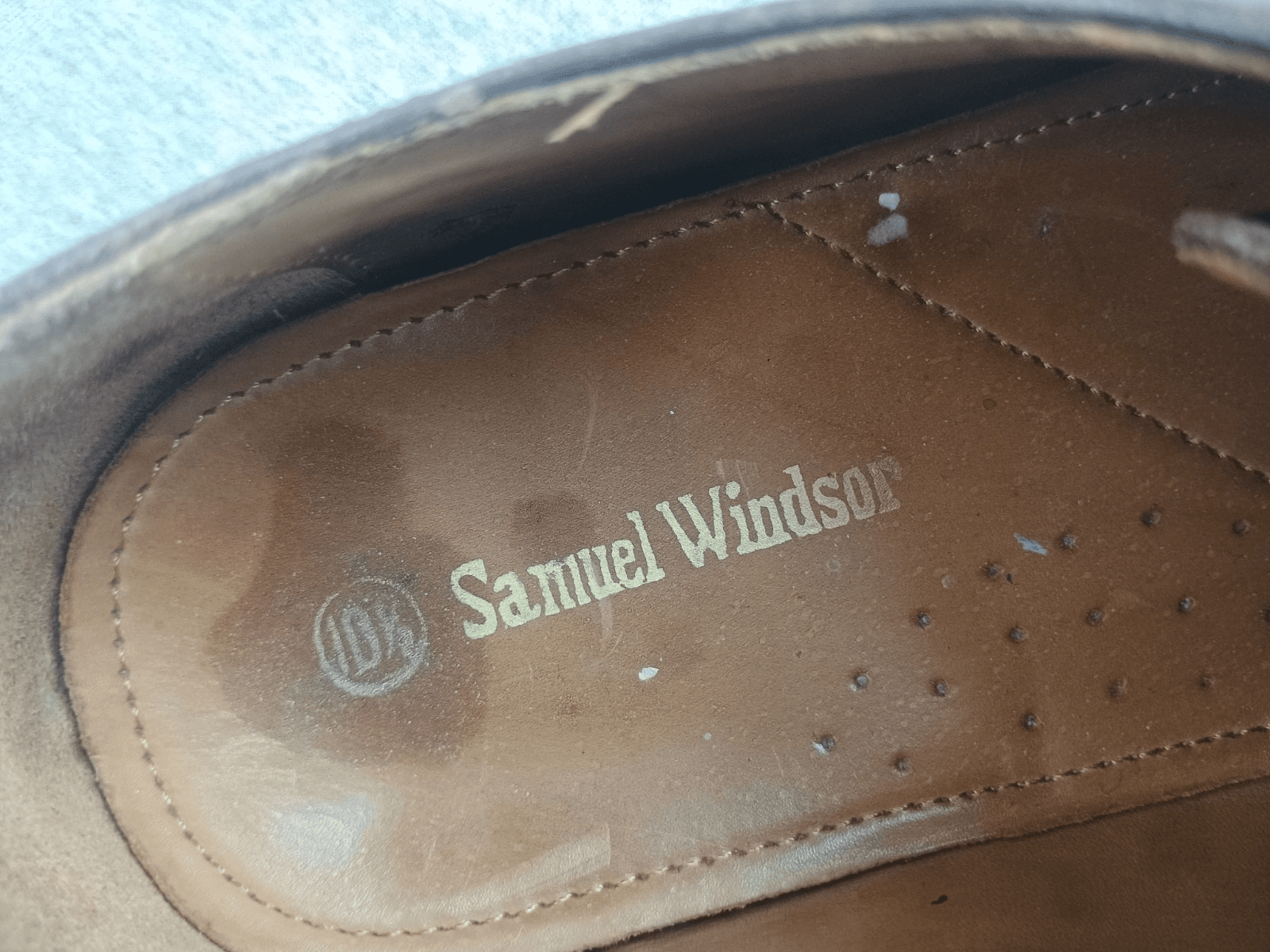 Samuel Windsor Cap Toe Brogue Shoes Sz 10.5 Brown Leather Lace Up Wingtip - Thumbnail 8