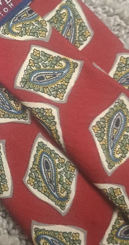Jos. A. Bank Executive Collection Red Diamond Paisley Silk Tie 58 X 3.75 Formal - Thumbnail 6