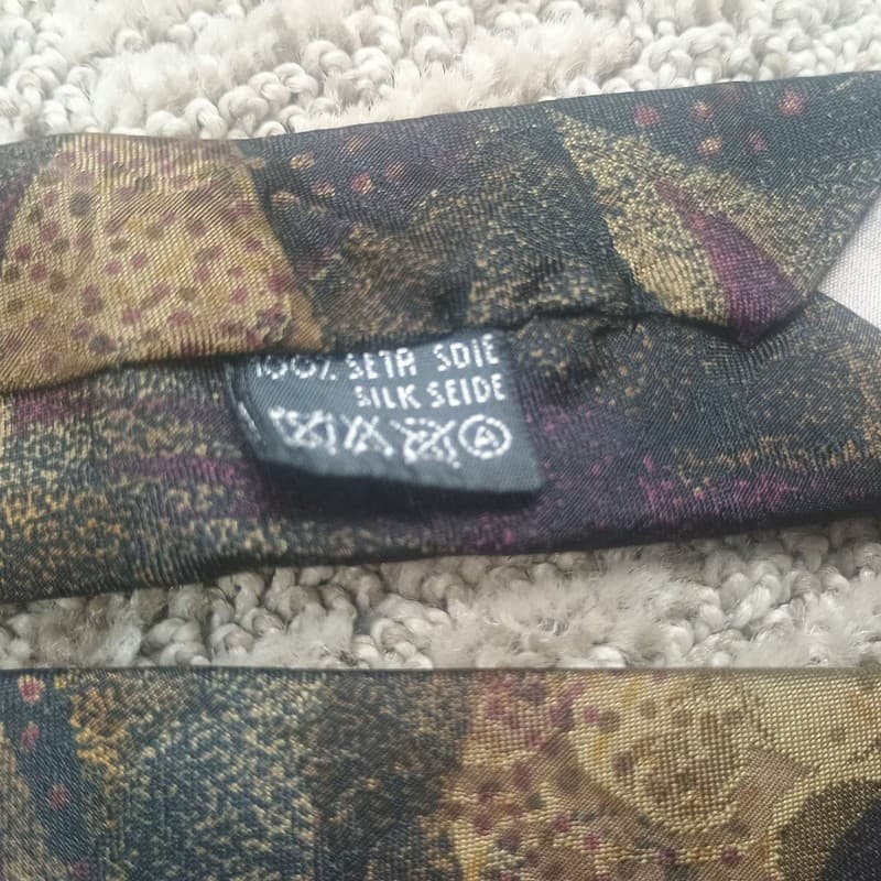 Canali Milano 100% Silk Abstract Artistic Floral Print Necktie Made in Italy - Thumbnail 4