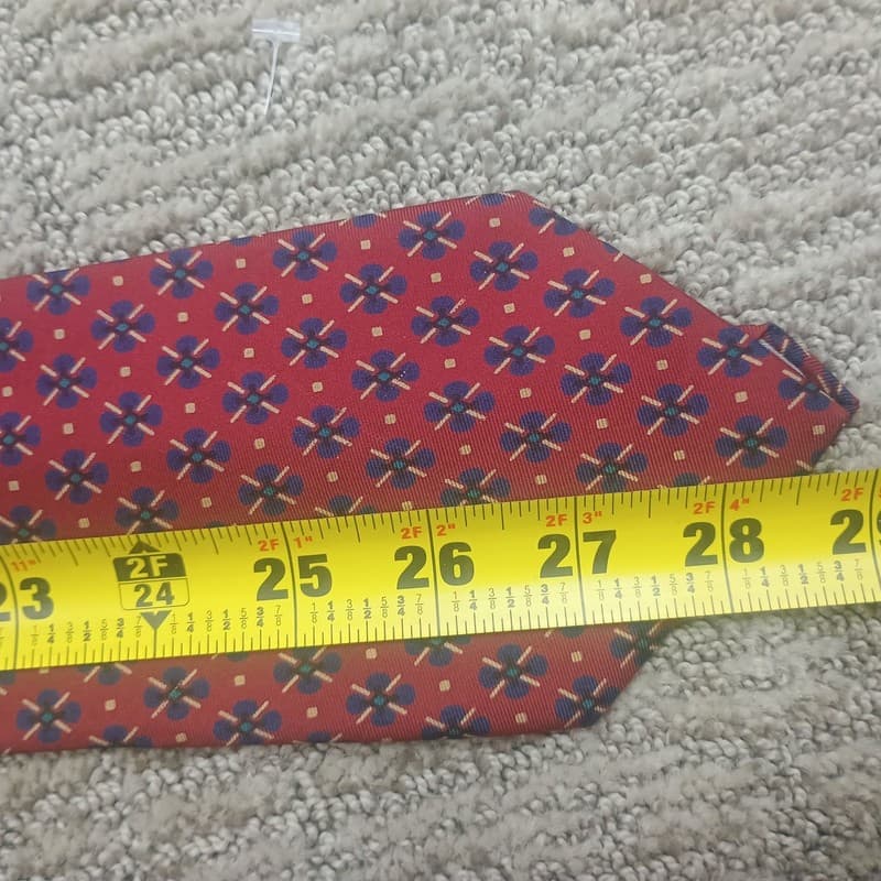 Christian Dior Monsieur Silk Floral Medallion Tie Red - Thumbnail 3