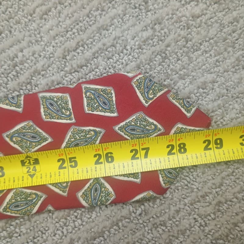 Jos. A. Bank Executive Collection Red Diamond Paisley Silk Tie 58 X 3.75 Formal - Thumbnail 4