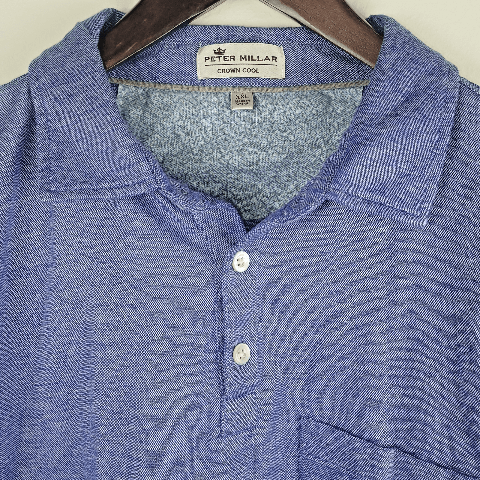 Peter Millar Crown Cool Polo Mens 2XL Cotten Tensel Linen Blend Kiawa Island - Thumbnail 2