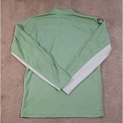 Prana Mens Quarter Zip Pullover Sage Green Textured Long Sleeve Shirt Size M USA - Thumbnail 4