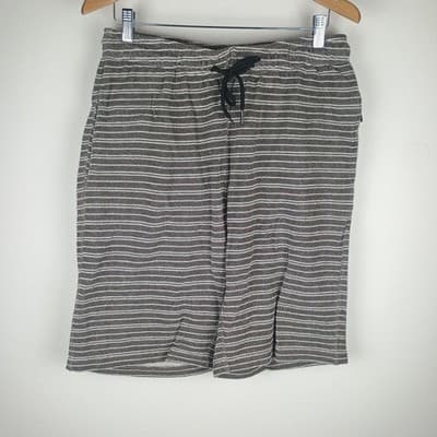 ONIA Towel Terry Shorts Men's Medium Gray Brown White Striped - Thumbnail 10
