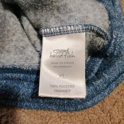 Wierd Fish Sweater Men's XL Pullover Lined Knitted Quarter Zip Chest Pocket - Thumbnail 11