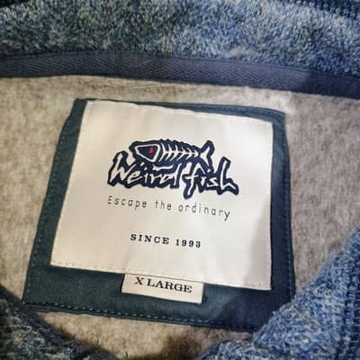 Wierd Fish Sweater Men's XL Pullover Lined Knitted Quarter Zip Chest Pocket - Thumbnail 10