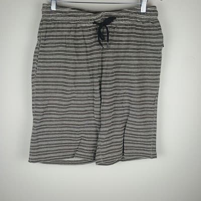 ONIA Towel Terry Shorts Men's Medium Gray Brown White Striped - Thumbnail 2