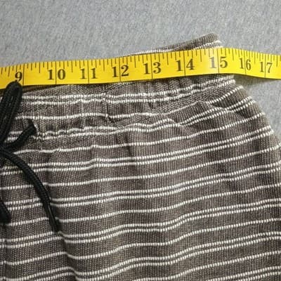 ONIA Towel Terry Shorts Men's Medium Gray Brown White Striped - Thumbnail 4