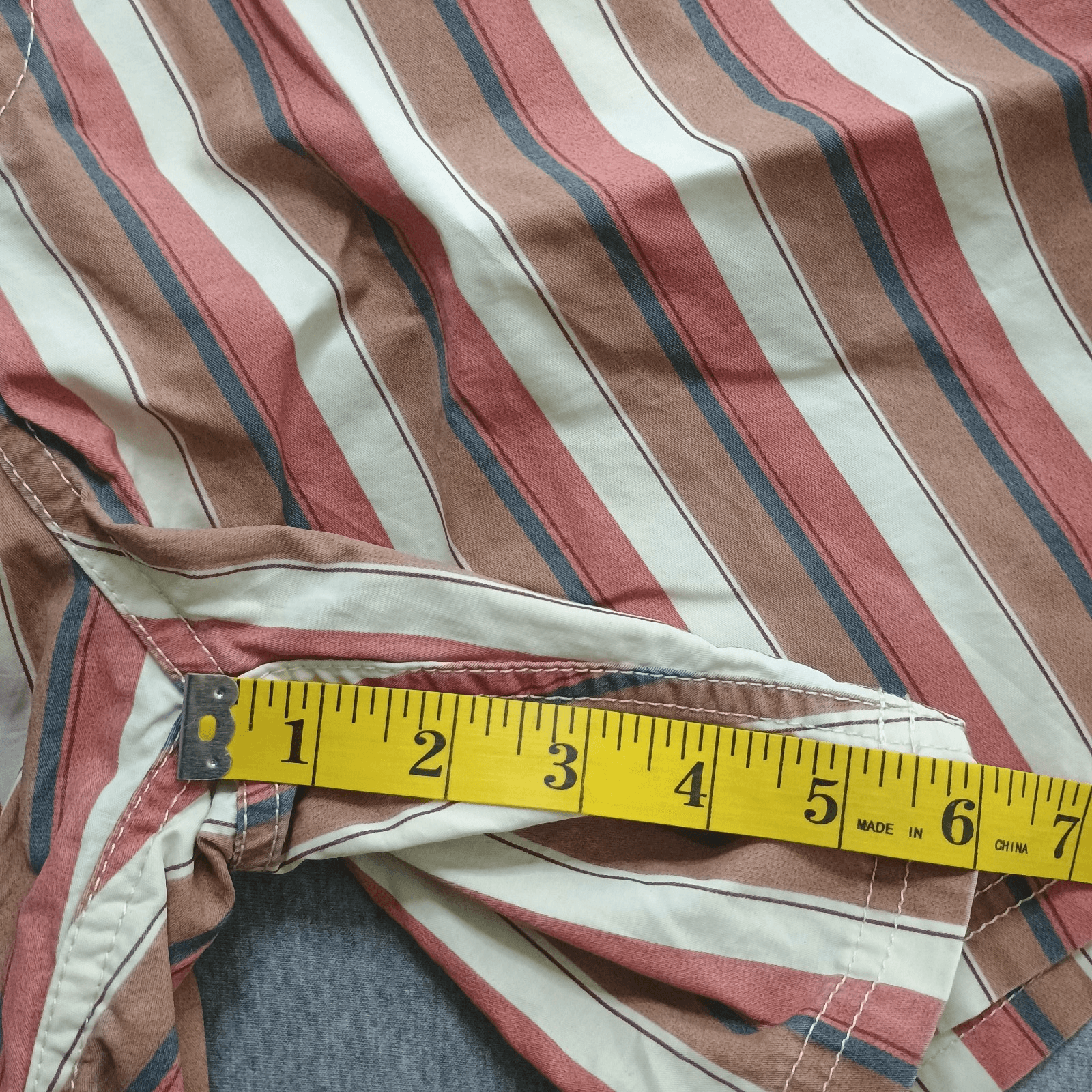 Katin Kenwwood Volley Swim Trunks Mens Medium Mauve Cream Blue Tan Stripe - Thumbnail 6
