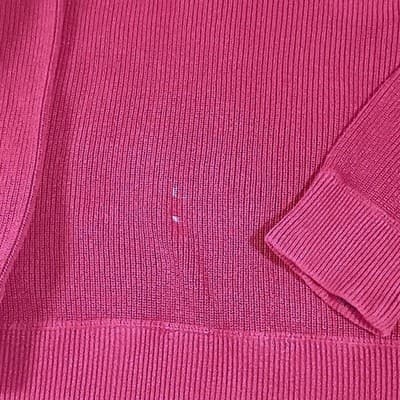 Eddie Bauer Mens XL Tall Red Ribbed 1/4 Zip Cotton Sweater Striped Pullover - Thumbnail 4