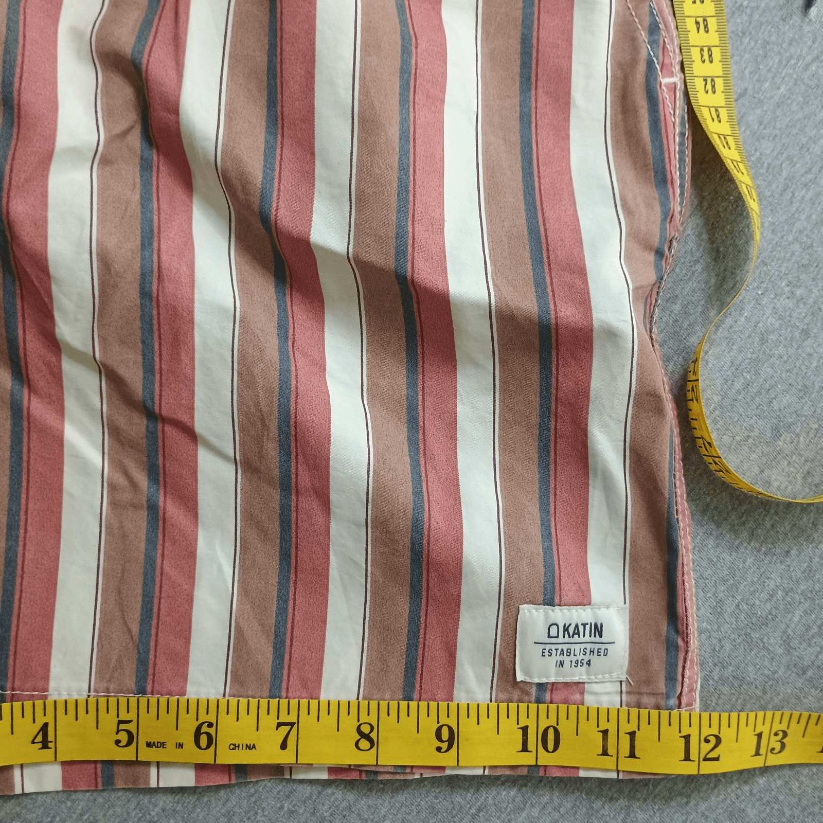 Katin Kenwwood Volley Swim Trunks Mens Medium Mauve Cream Blue Tan Stripe - Thumbnail 7