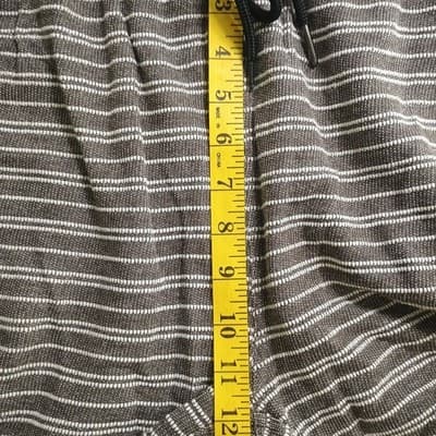ONIA Towel Terry Shorts Men's Medium Gray Brown White Striped - Thumbnail 5