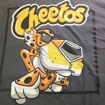 Cheetos Chester Cheetah Graphic T-Shirt Mens Large Charcoal Gray Short Sleeve