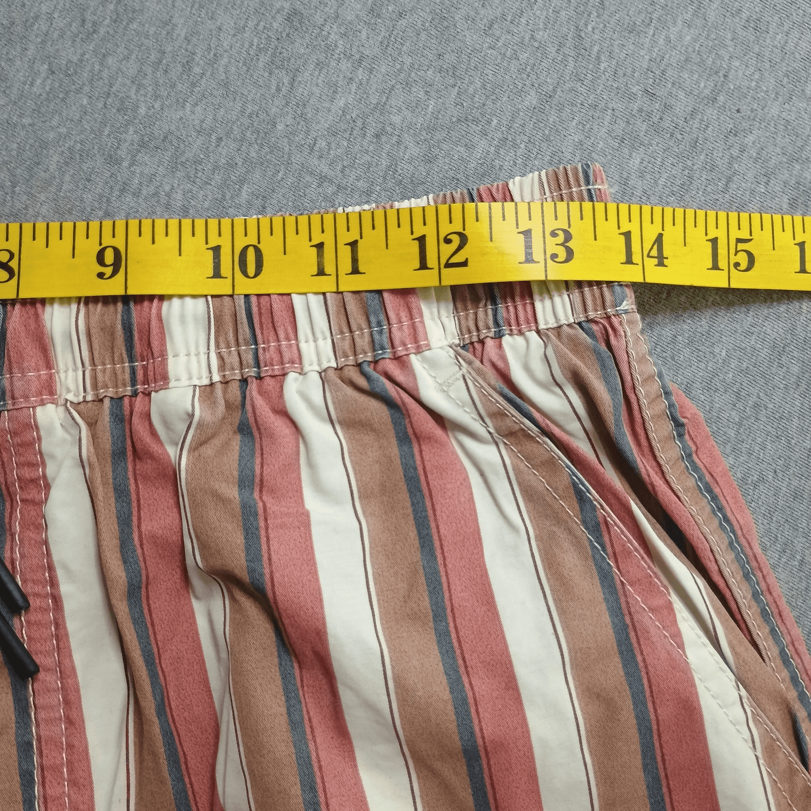 Katin Kenwwood Volley Swim Trunks Mens Medium Mauve Cream Blue Tan Stripe - Thumbnail 4