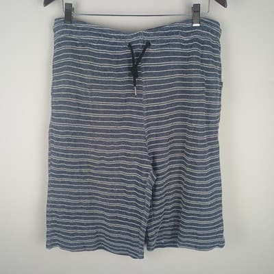 ONIA Towel Terry Shorts Men's Medium Blue White Striped - Thumbnail 2