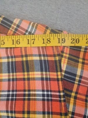 Cinch Long Sleeve Shirt Men's Size S Orange and Brown Check Plaid - Thumbnail 4