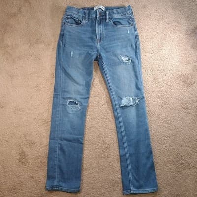 Abercrombie Kids Girls 15/16 Size 26X27 Skinny Jeans Minor Distressed Ripped - Thumbnail 2