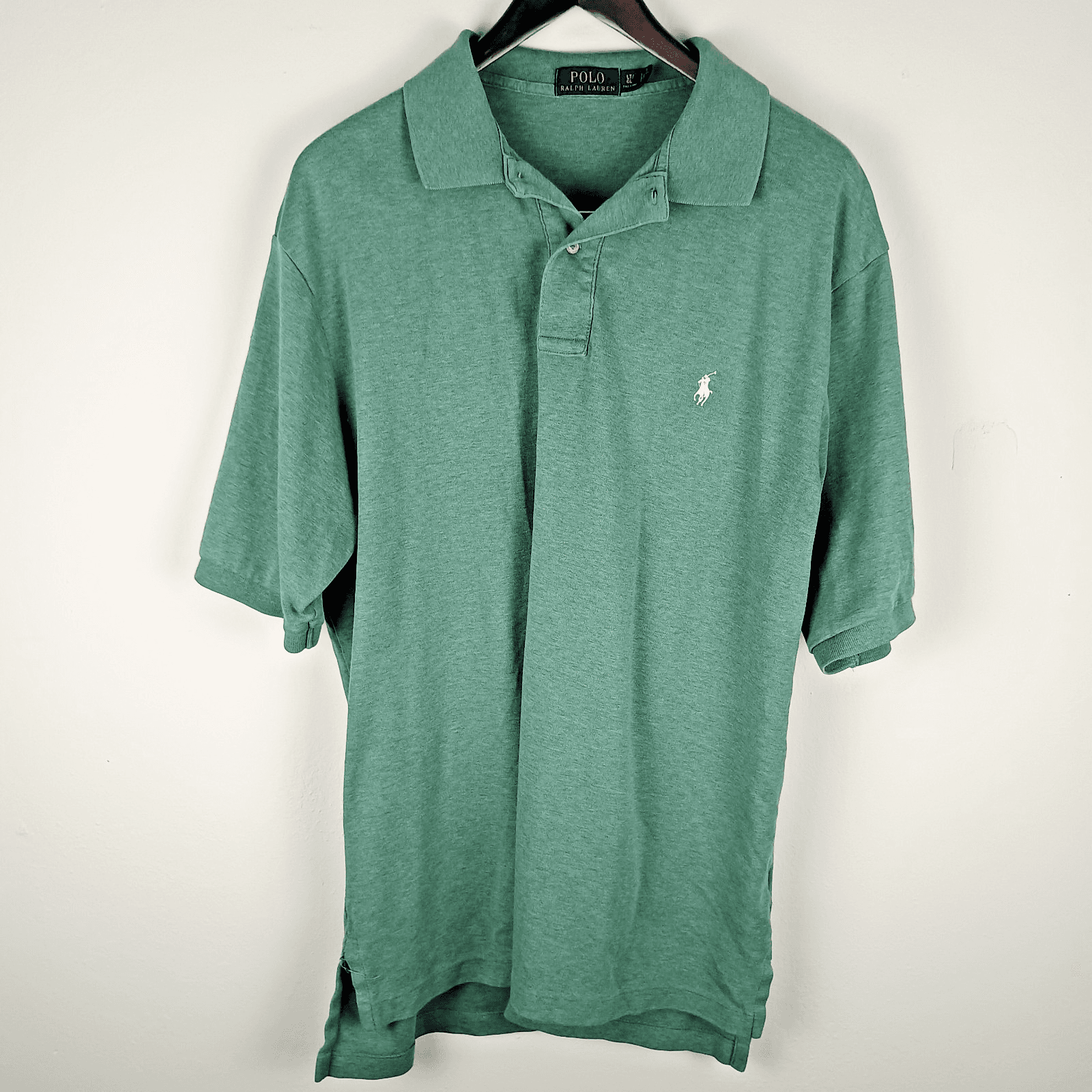 Polo Ralph Lauren Polo Mens LT Green Short Sleeve Knitted Shirt White Pony - Thumbnail 3