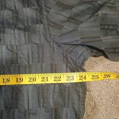 Lazo Dress Shirt Mens XL Made in Italy Gray Grid Plaid Italian Flare - Thumbnail 6