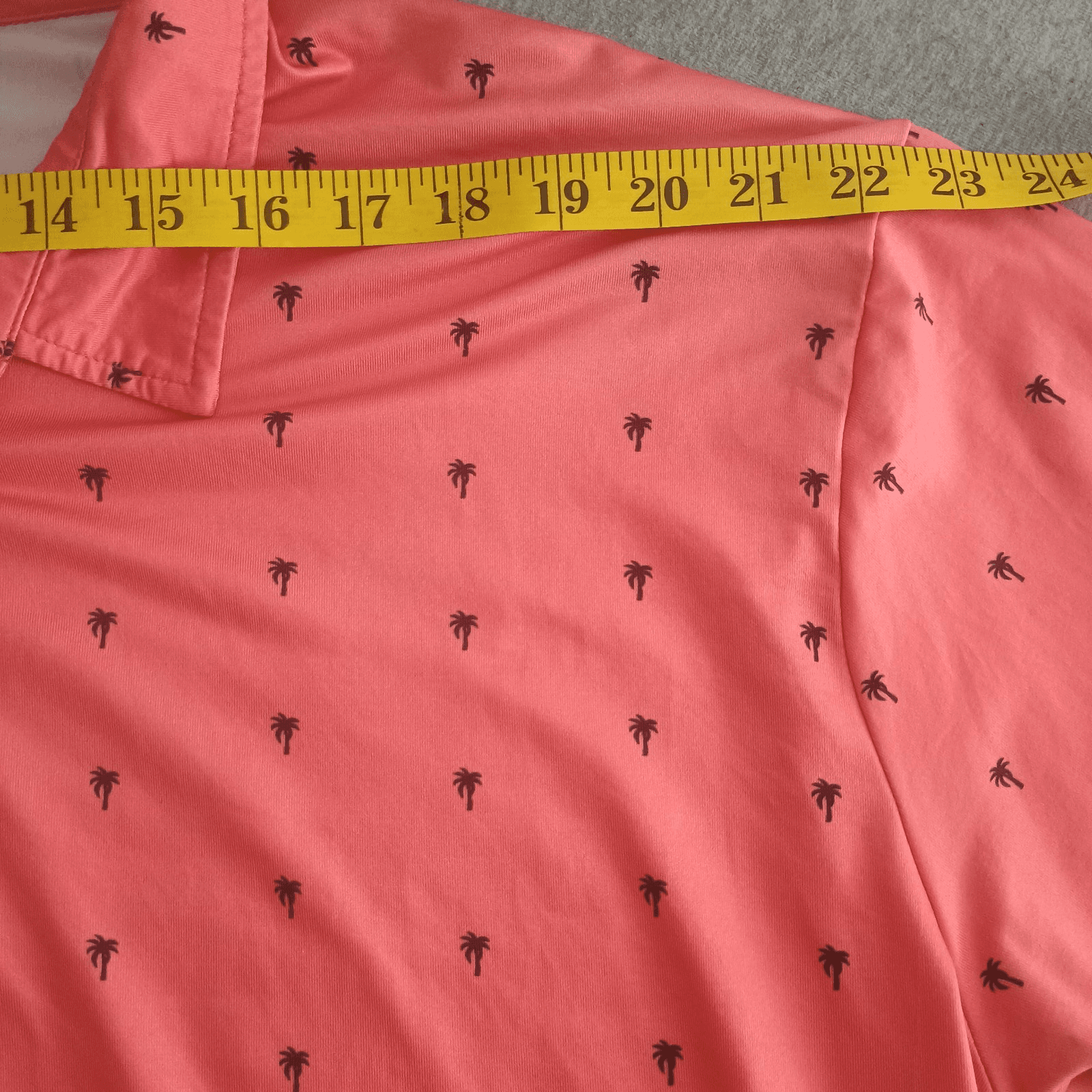 Handsome Bogey Performance Golf Jersey Mens Large Pink & Palm Trees Stretchy - Thumbnail 5