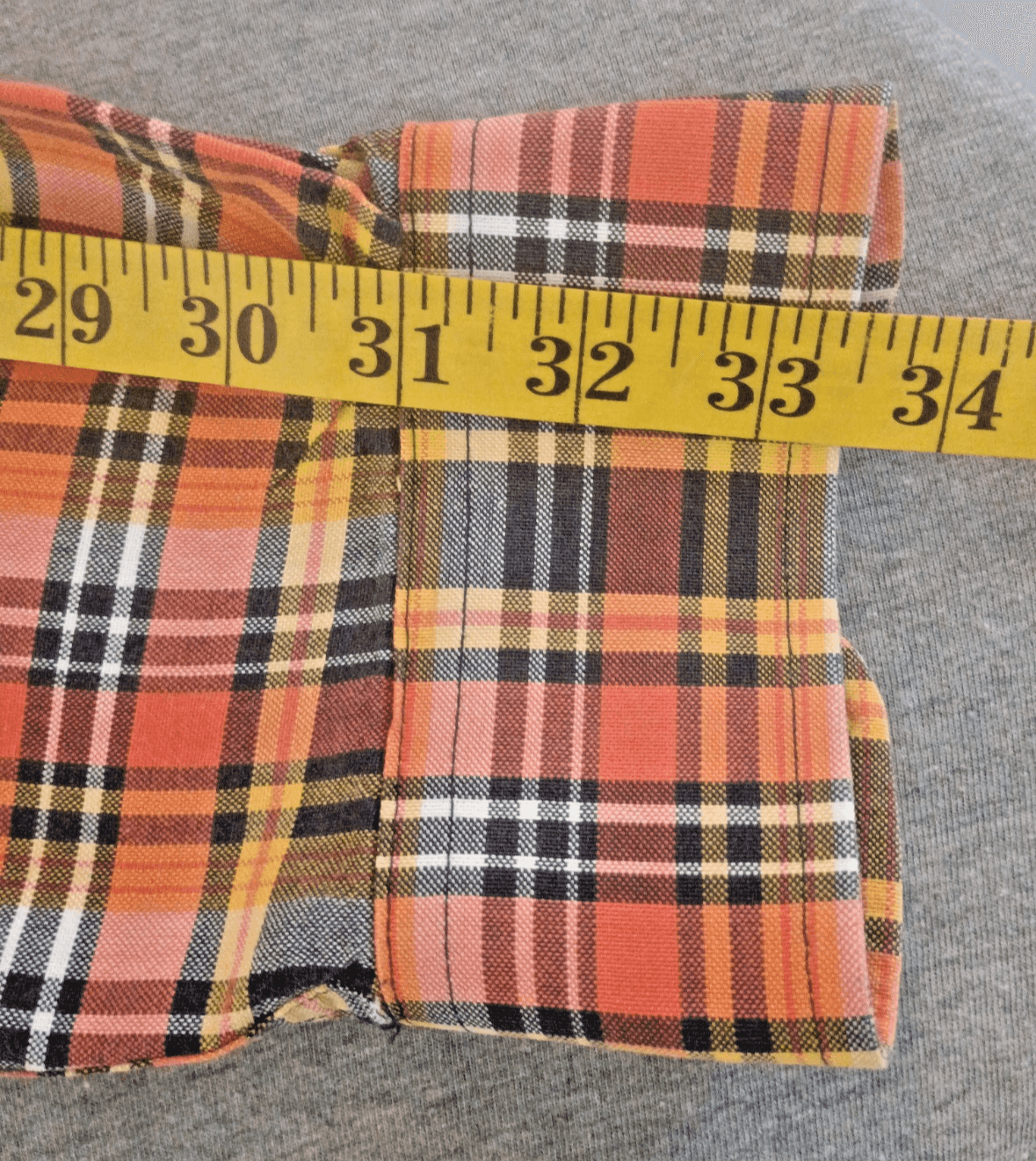 Cinch Long Sleeve Shirt Men's Size S Orange and Brown Check Plaid - Thumbnail 7