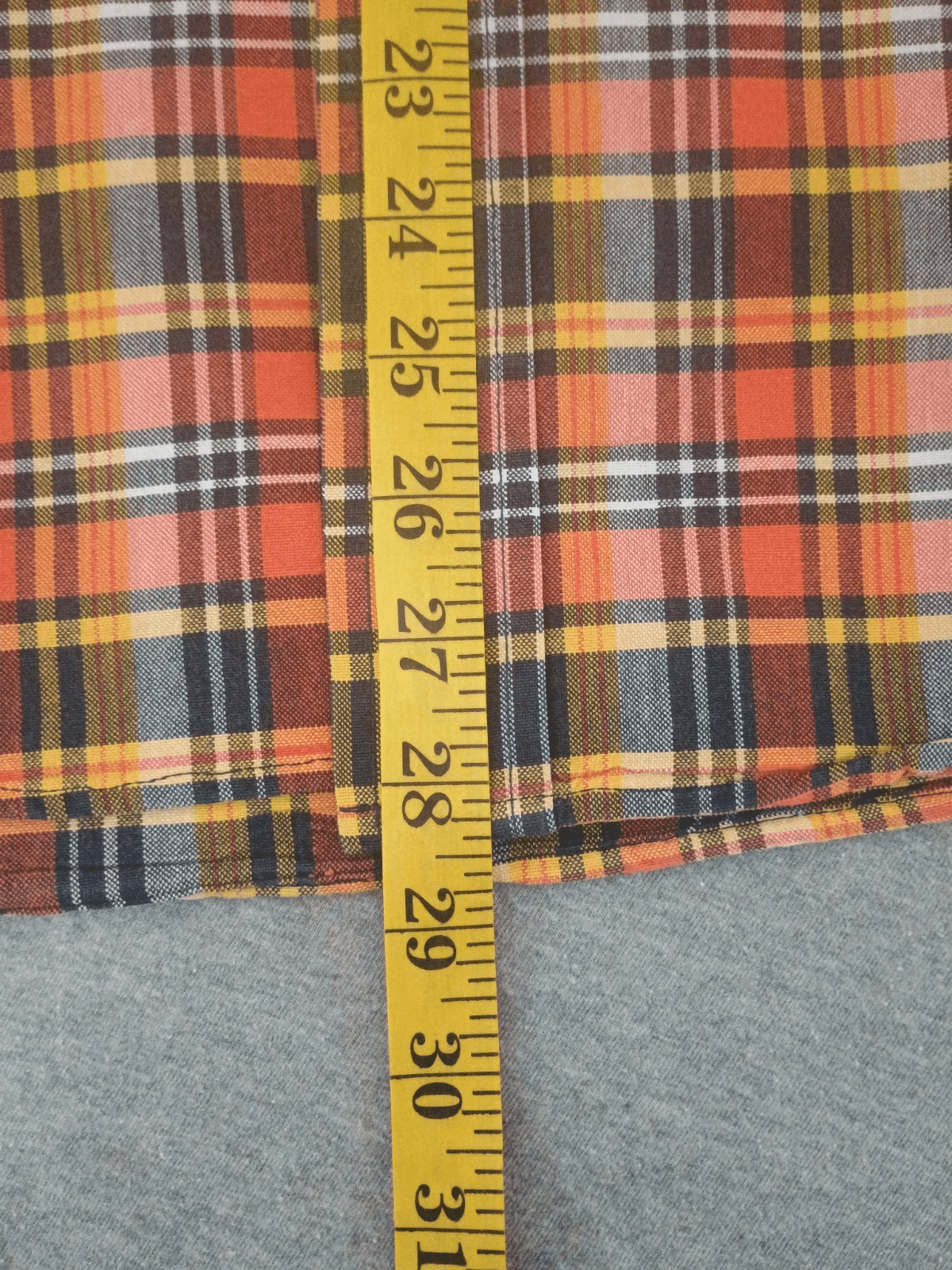 Cinch Long Sleeve Shirt Men's Size S Orange and Brown Check Plaid - Thumbnail 6
