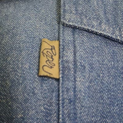 Roper Denim Shirt Mens 3XT Tall Long Sleeve Button Blue Tan Collar - Thumbnail 5