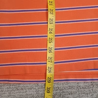 Polo Ralph Lauren Polo Top Men XL Bold Orange with Blue Stripes Short Sleeve - Thumbnail 7