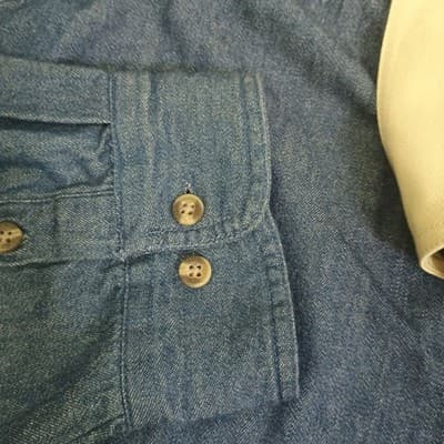 Roper Denim Shirt Mens 3XT Tall Long Sleeve Button Blue Tan Collar - Thumbnail 6