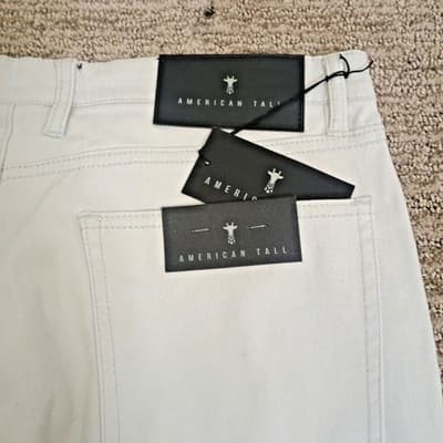 New American Tall Carman Jeans Mens Jeans 33x34.5 Tapered Fit Light Gray Stretch - Thumbnail 6
