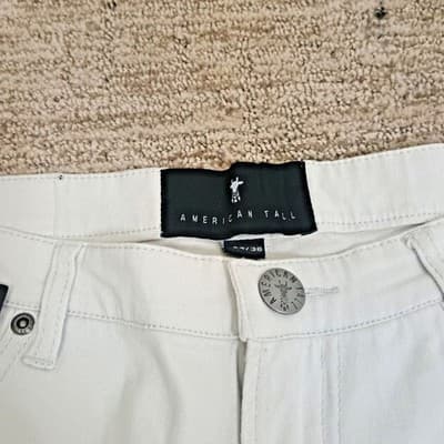 New American Tall Carman Jeans Mens Jeans 33x34.5 Tapered Fit Light Gray Stretch - Thumbnail 4