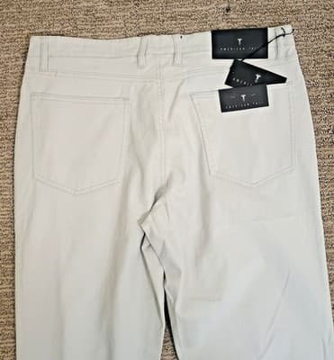 New American Tall Carman Jeans Mens Jeans 33x34.5 Tapered Fit Light Gray Stretch - Thumbnail 8
