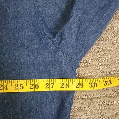 Roper Denim Shirt Mens 3XT Tall Long Sleeve Button Blue Tan Collar - Thumbnail 9