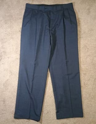 Unbranded Wool Dress Trousers Pants Men's 35x 29 1/2 Black Bottoms 100% Wool - Thumbnail 2