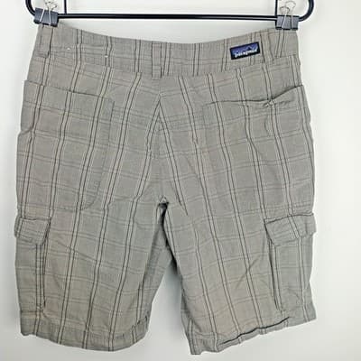 Patagonia Cargo Shorts Men's 30X11 Grey Plaid Organic Cotton - Thumbnail 5