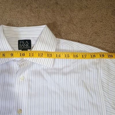 Jos A Bank Traveler's Shirt 16 35 Button Up Long Sleeve Dress Shirt Pin Striped - Thumbnail 5