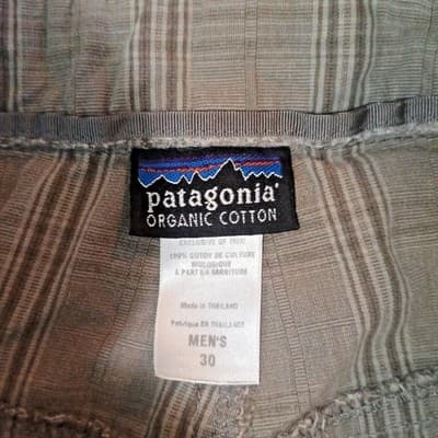Patagonia Cargo Shorts Men's 30X11 Grey Plaid Organic Cotton - Thumbnail 7
