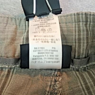 Patagonia Cargo Shorts Men's 30X11 Grey Plaid Organic Cotton - Thumbnail 8