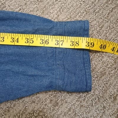 Roper Denim Shirt Mens 3XT Tall Long Sleeve Button Blue Tan Collar - Thumbnail 11