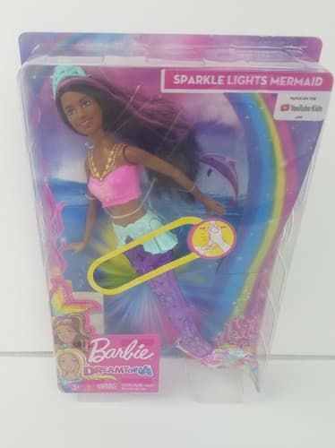 Barbie Sparkle Lights African American Mermaid New In Box Ships FREE