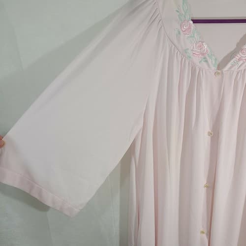 Shadowline Vintage Light Pink Peignoir Robe Large - Thumbnail 2