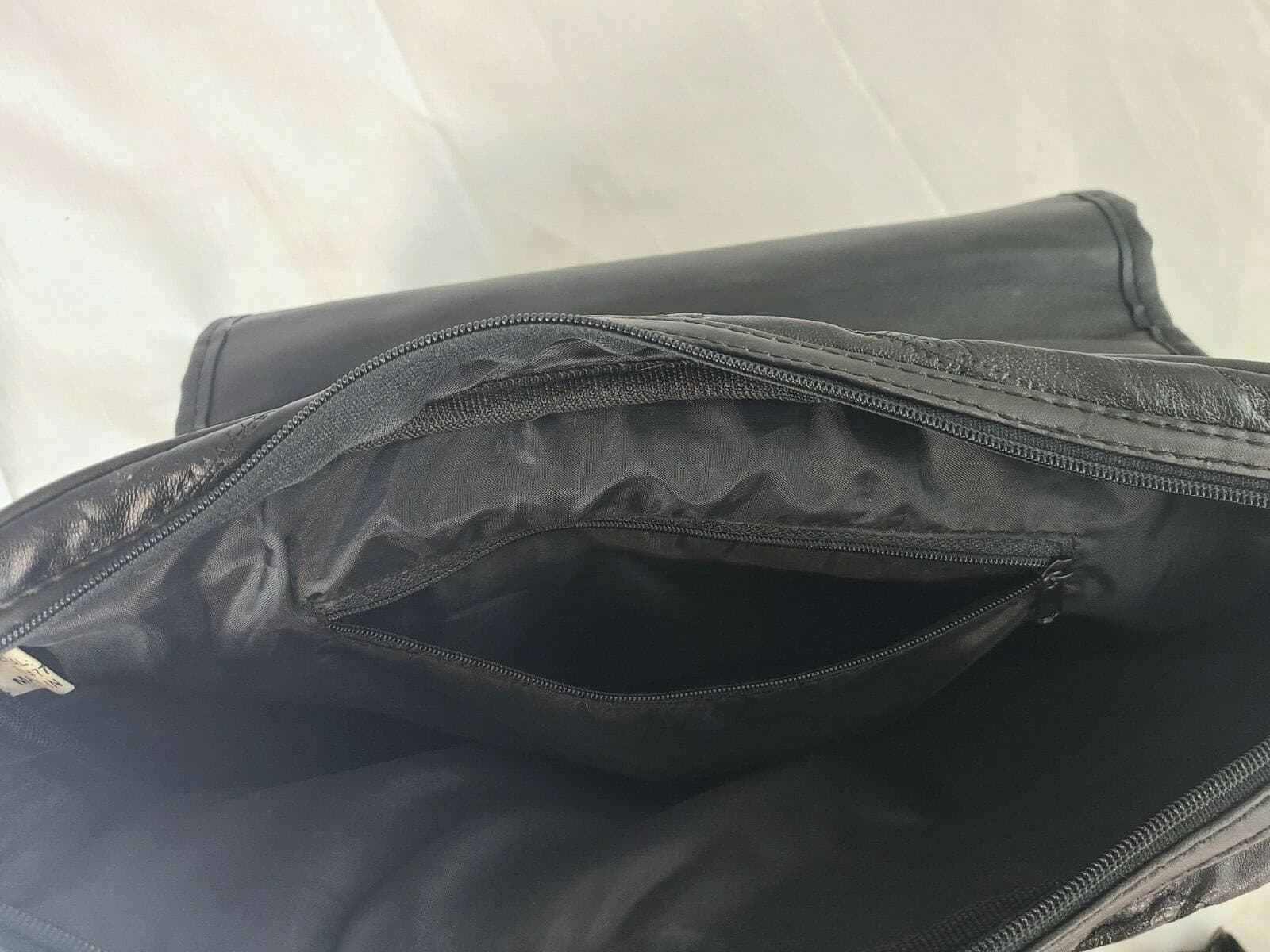Black Genuine LEATHER Unisex BRIEFCASE Laptop Bag Business Case & Strap - Thumbnail 6