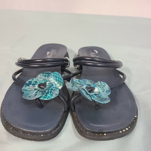 alegria cha cha blue multi snake thong sandals Womens 6.5 - Thumbnail 6