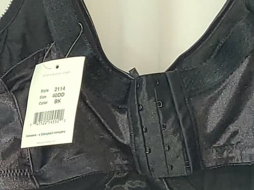 Amoena Mastectomy Bra 40DD #2114 Black New Free Shipping - Thumbnail 4