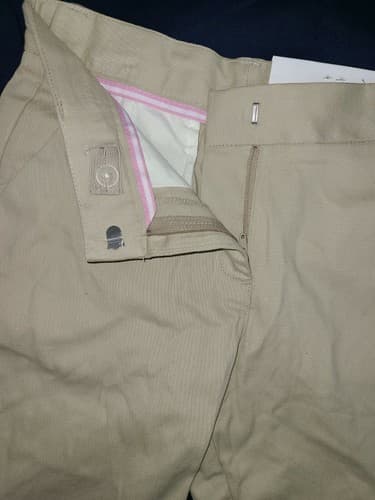 Izod Approved School Uniform Adjust Waist Stretch Skinny Bermuda Shorts 14 Khaki - Thumbnail 3