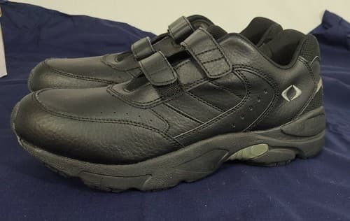 Apex Men's Leather Walking Shoe Hook & Loop Closure 11.5 Extra Wide