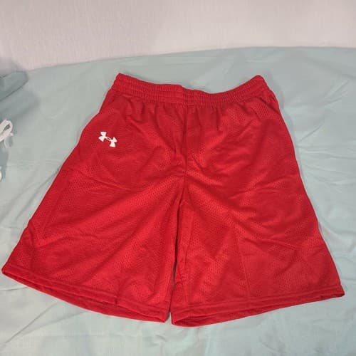 Under Armour Men's Stock Triple Double Red White Basketball Short Size Large